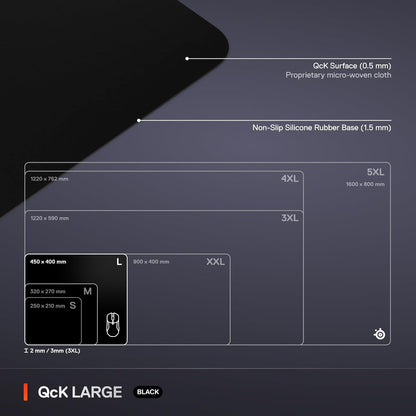 Qck Gaming Mouse Pad - Large Cloth - Optimized for Gaming Sensors